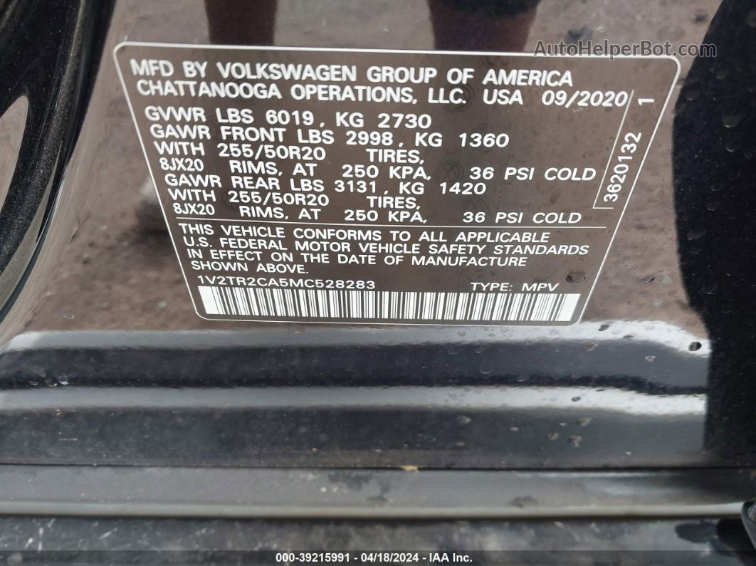 2021 Volkswagen Atlas 3.6l V6 Sel Premium Черный vin: 1V2TR2CA5MC528283