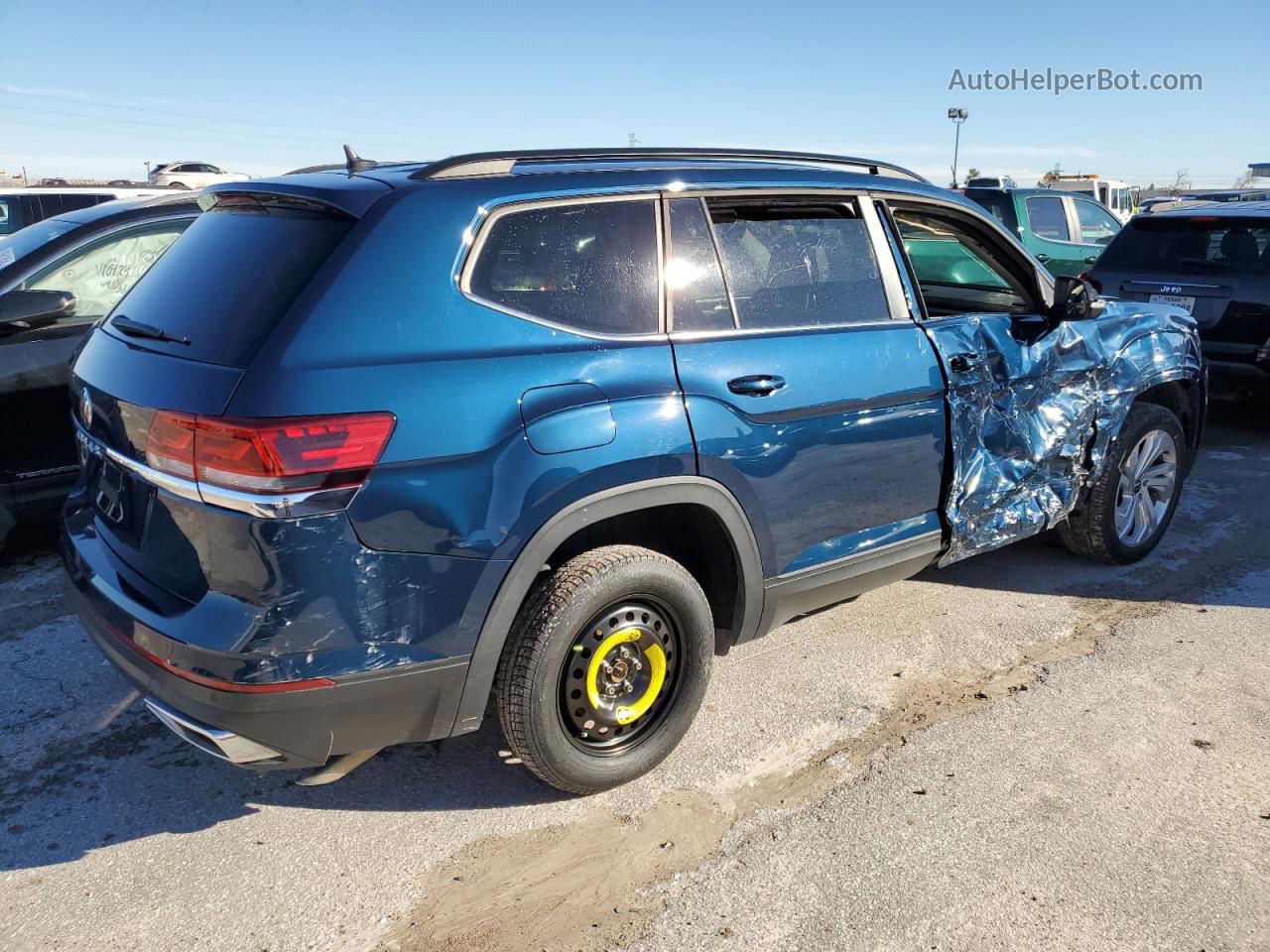 2021 Volkswagen Atlas Se Синий vin: 1V2WR2CA1MC542260