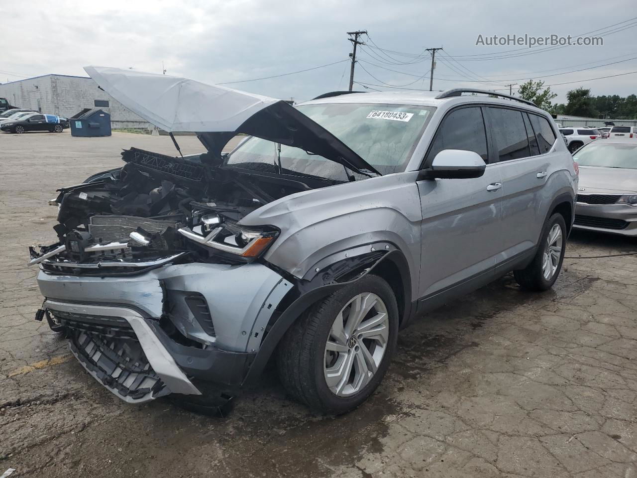 2021 Volkswagen Atlas Se Silver vin: 1V2WR2CA7MC552100