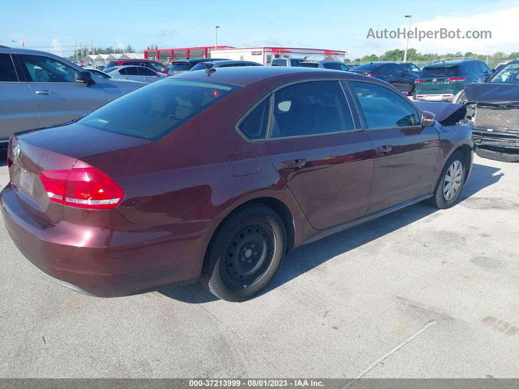 2012 Volkswagen Passat S Red vin: 1VWAH7A30CC025009