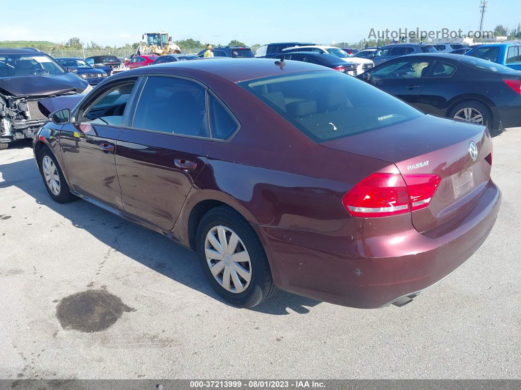 2012 Volkswagen Passat S Red vin: 1VWAH7A30CC025009