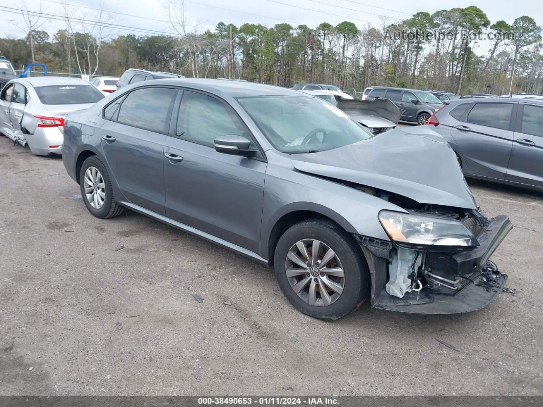 2013 Volkswagen Passat 2.5l S Gray vin: 1VWAH7A32DC116154