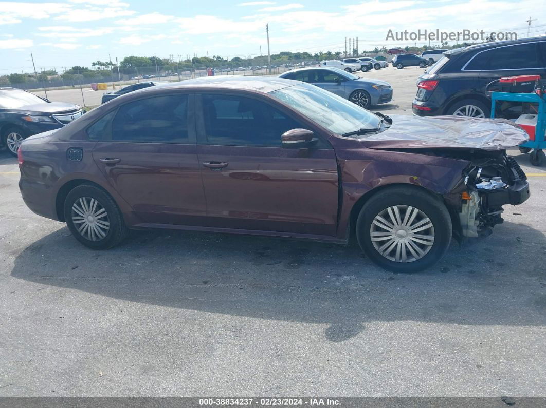 2014 Volkswagen Passat 2.5l S Maroon vin: 1VWAH7A32EC021918