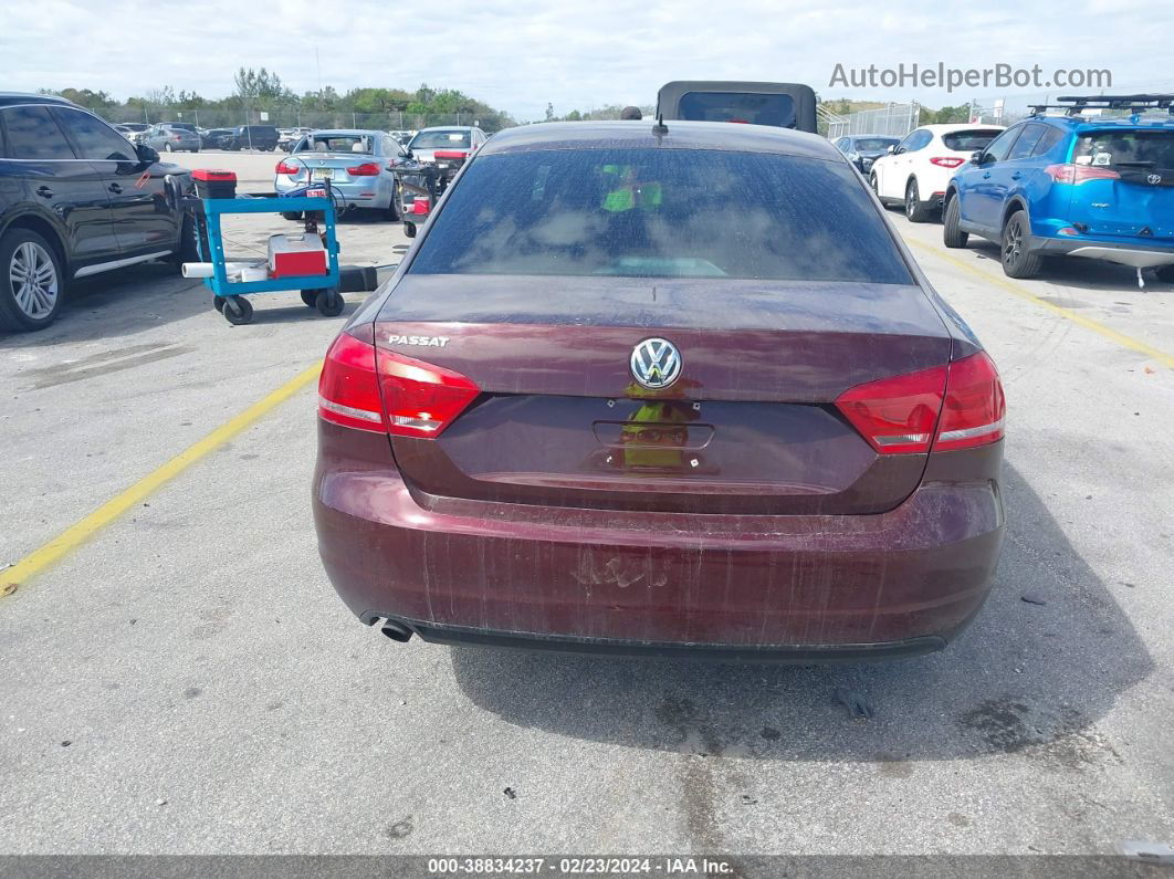 2014 Volkswagen Passat 2.5l S Maroon vin: 1VWAH7A32EC021918