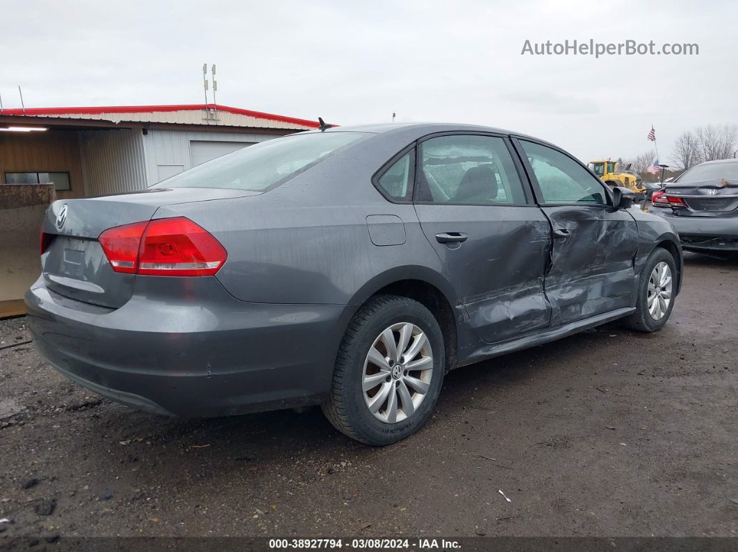 2012 Volkswagen Passat 2.5l S Gray vin: 1VWAH7A33CC019639