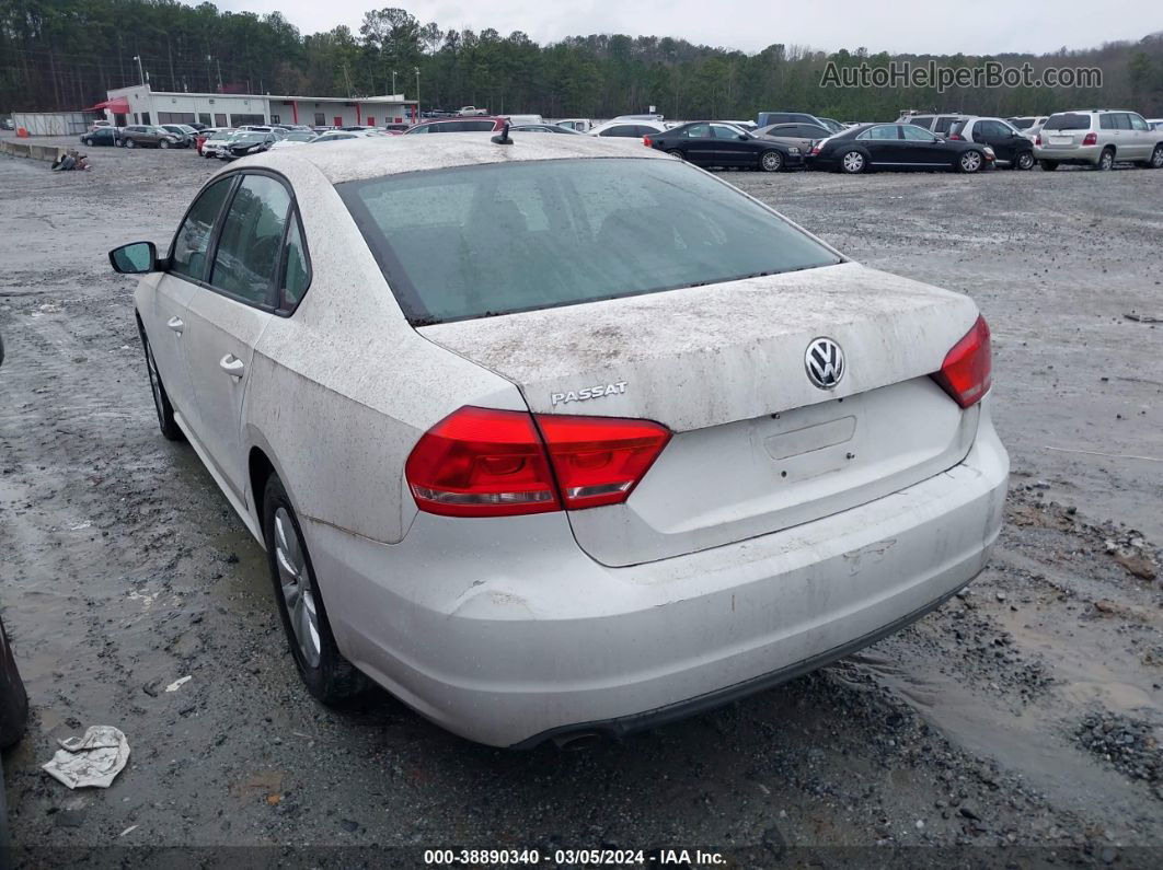 2013 Volkswagen Passat 2.5l S White vin: 1VWAH7A35DC076555