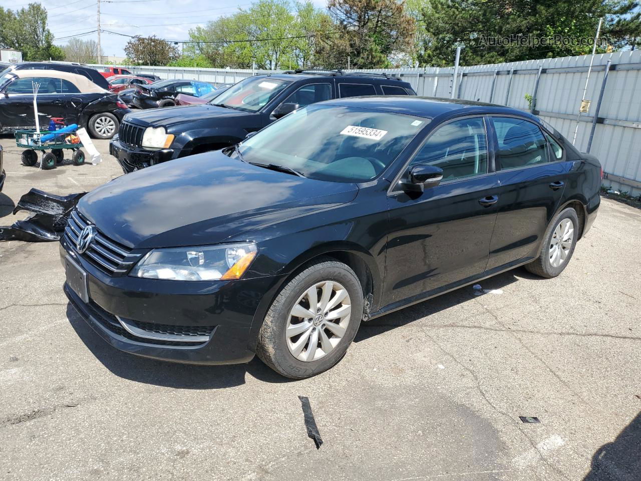 2013 Volkswagen Passat S Black vin: 1VWAH7A35DC094084