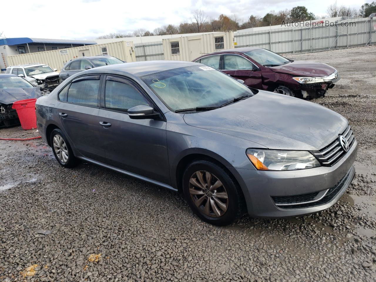 2013 Volkswagen Passat S Gray vin: 1VWAH7A37DC001064