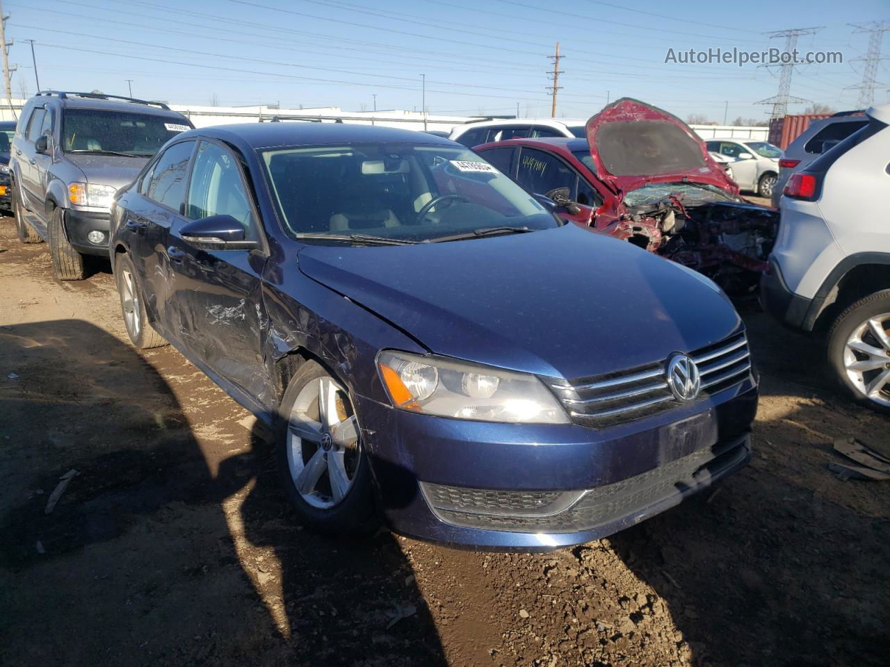 2012 Volkswagen Passat S Blue vin: 1VWAH7A38CC069288