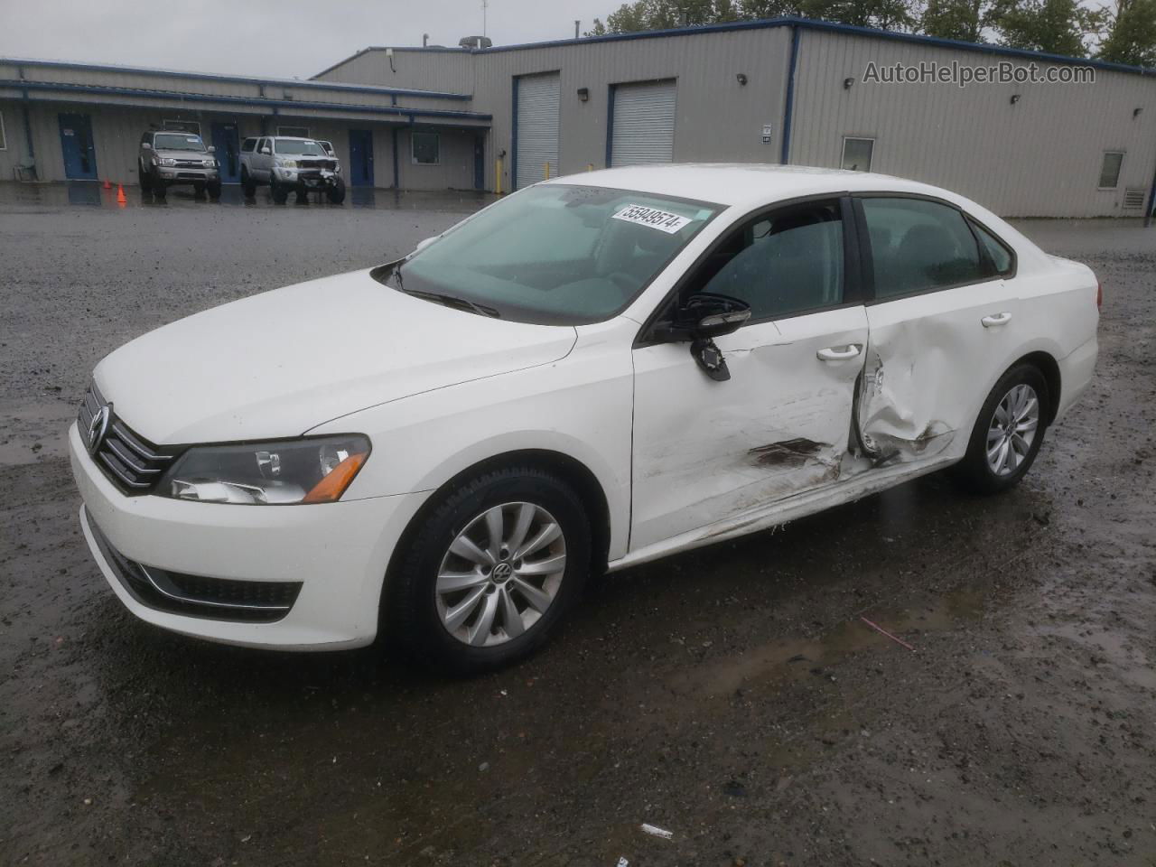 2012 Volkswagen Passat S White vin: 1VWAP7A30CC099050