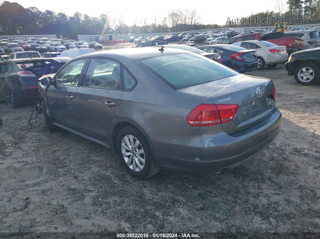 2013 Volkswagen Passat 2.5l S Gray vin: 1VWAP7A30DC012751