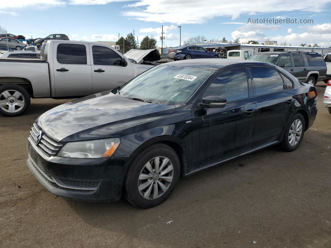 2014 Volkswagen Passat S Черный vin: 1VWAP7A30EC020401