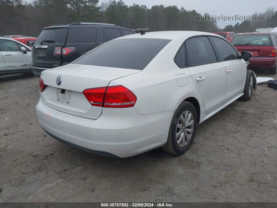 2012 Volkswagen Passat 2.5l S White vin: 1VWAP7A31CC017701