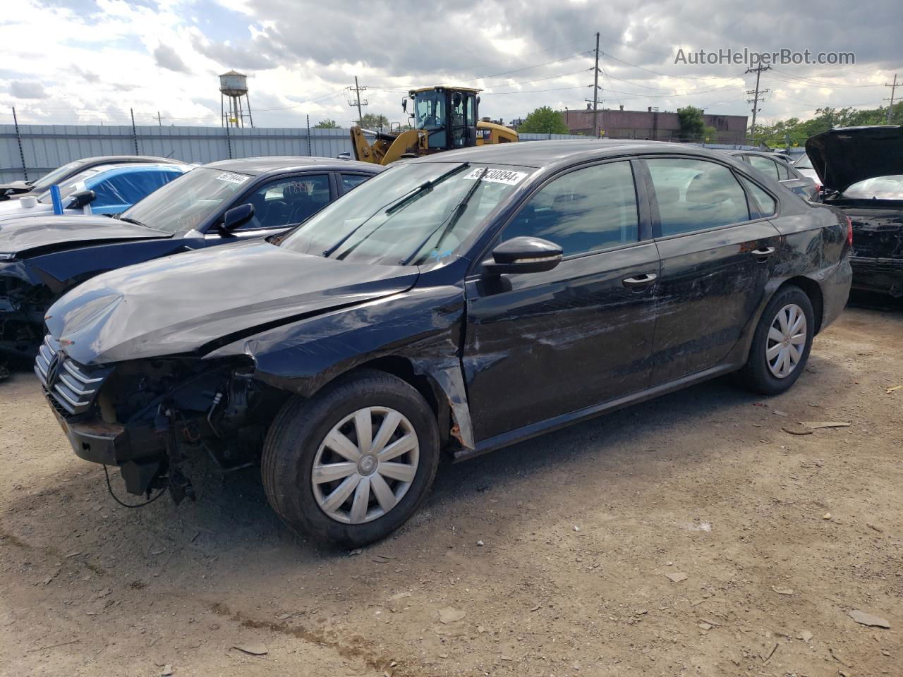 2012 Volkswagen Passat S Черный vin: 1VWAP7A31CC055784