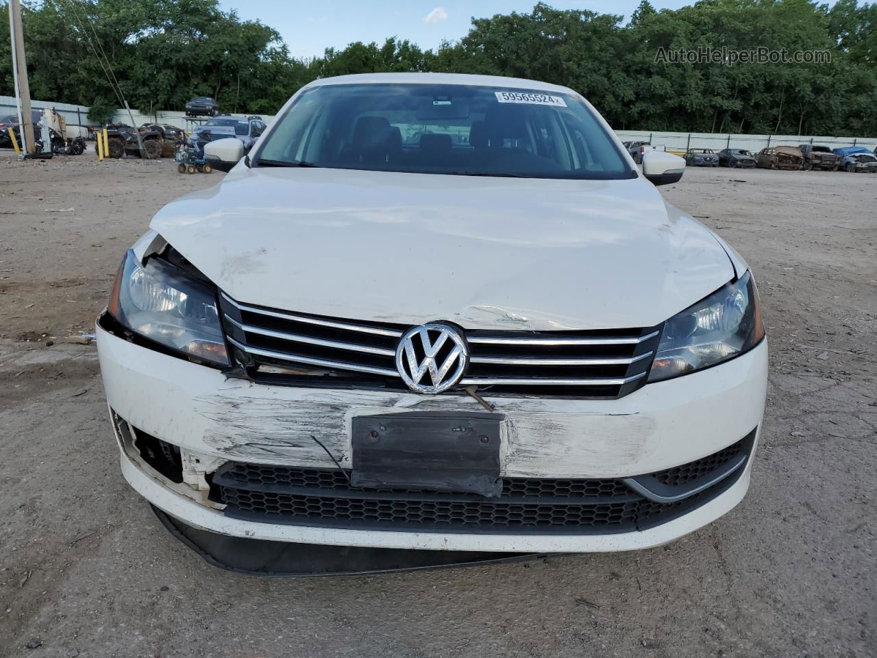 2013 Volkswagen Passat S White vin: 1VWAP7A31DC131537