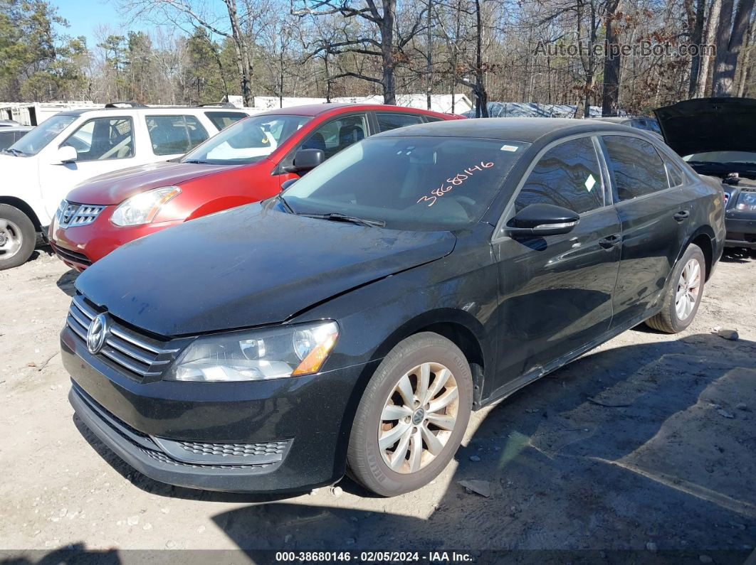 2012 Volkswagen Passat 2.5l S Black vin: 1VWAP7A32CC025113