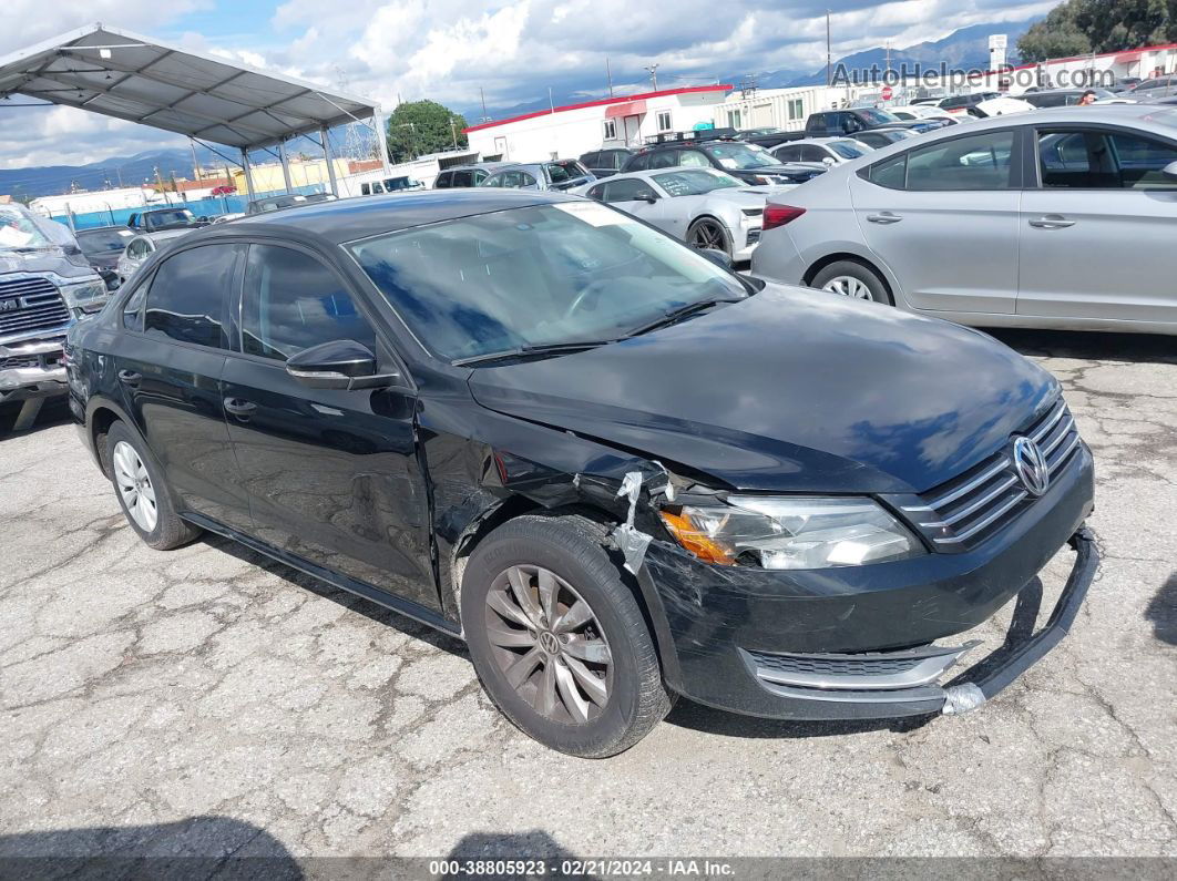 2012 Volkswagen Passat 2.5l S Black vin: 1VWAP7A32CC037648