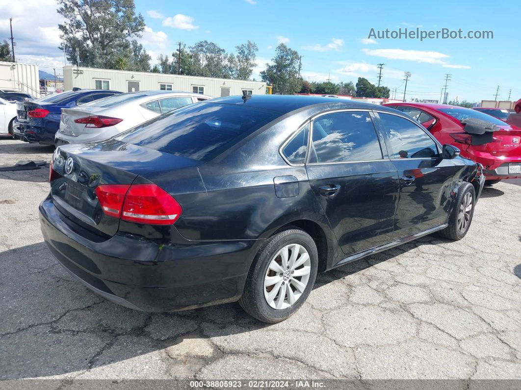 2012 Volkswagen Passat 2.5l S Black vin: 1VWAP7A32CC037648