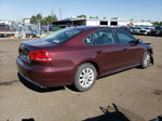 2013 Volkswagen Passat S Maroon vin: 1VWAP7A32DC024433