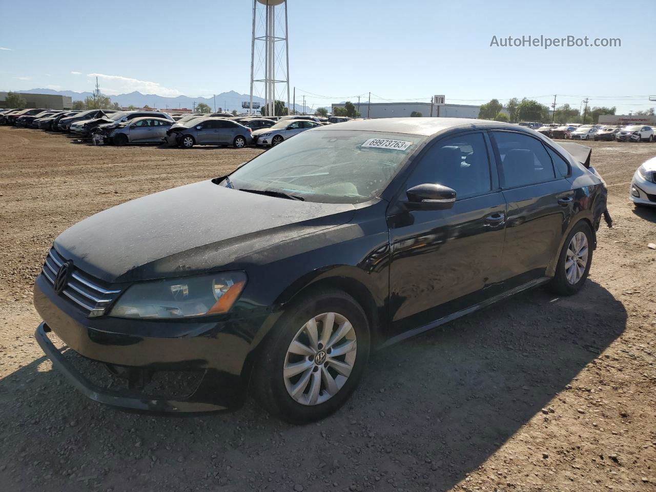 2013 Volkswagen Passat S Black vin: 1VWAP7A32DC141994