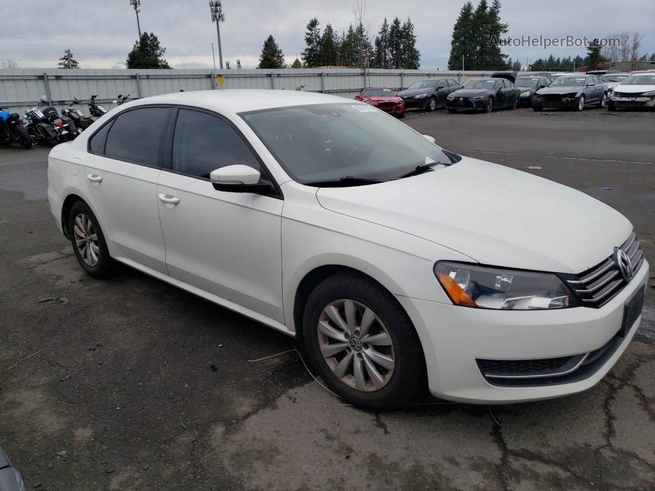 2014 Volkswagen Passat S White vin: 1VWAP7A32EC009786