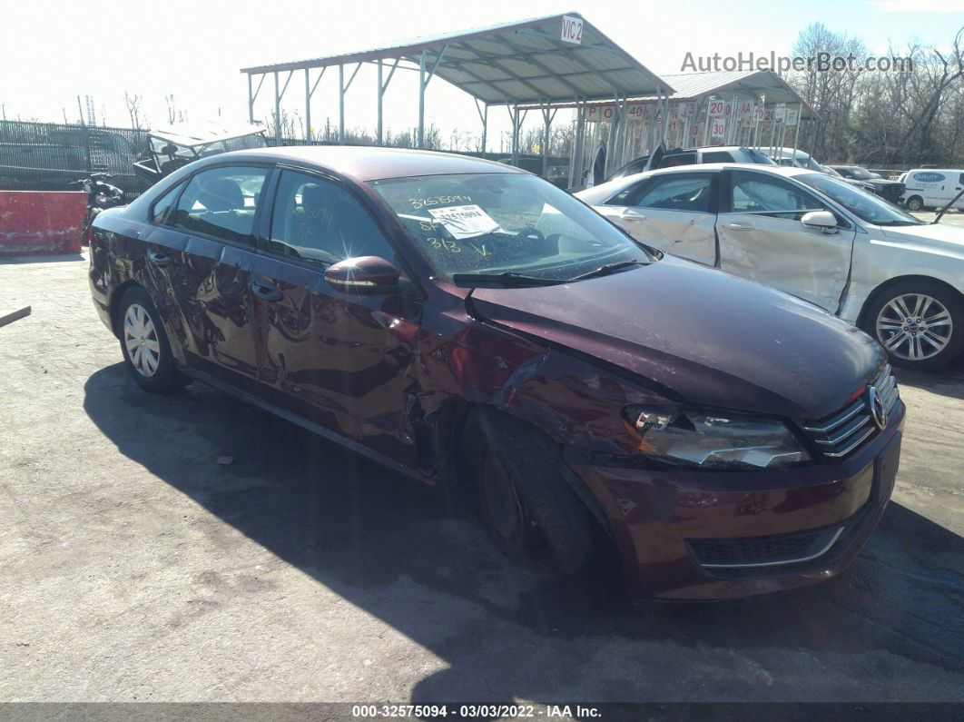 2012 Volkswagen Passat 2.5l S Burgundy vin: 1VWAP7A33CC072747