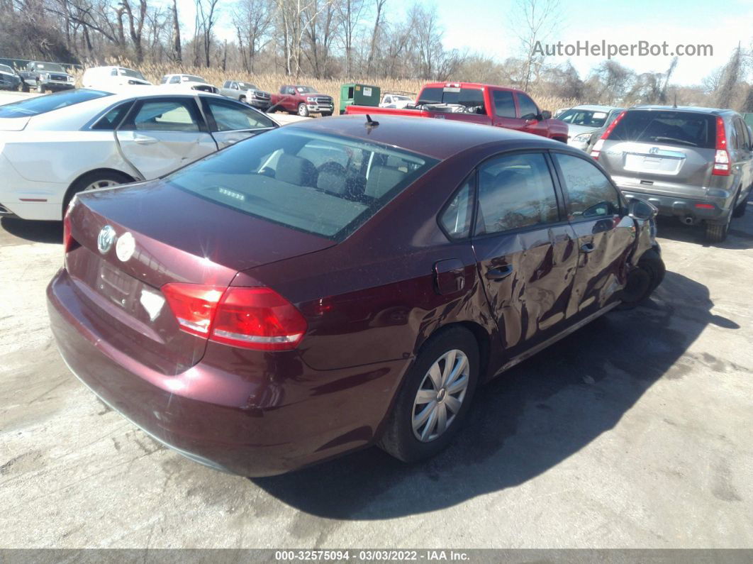 2012 Volkswagen Passat 2.5l S Burgundy vin: 1VWAP7A33CC072747