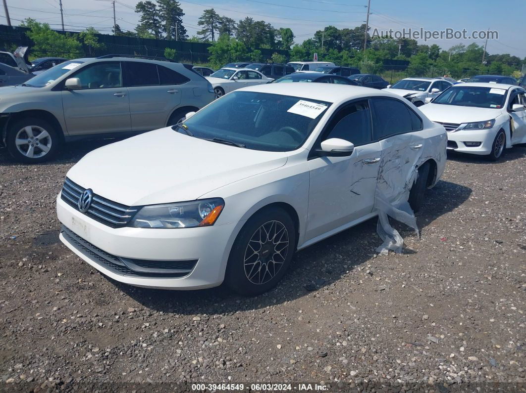 2013 Volkswagen Passat 2.5l S White vin: 1VWAP7A33DC130504