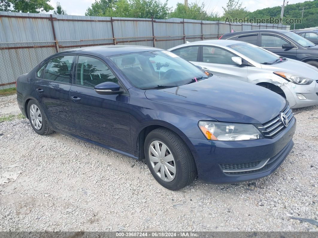 2012 Volkswagen Passat 2.5l S Blue vin: 1VWAP7A34CC019507