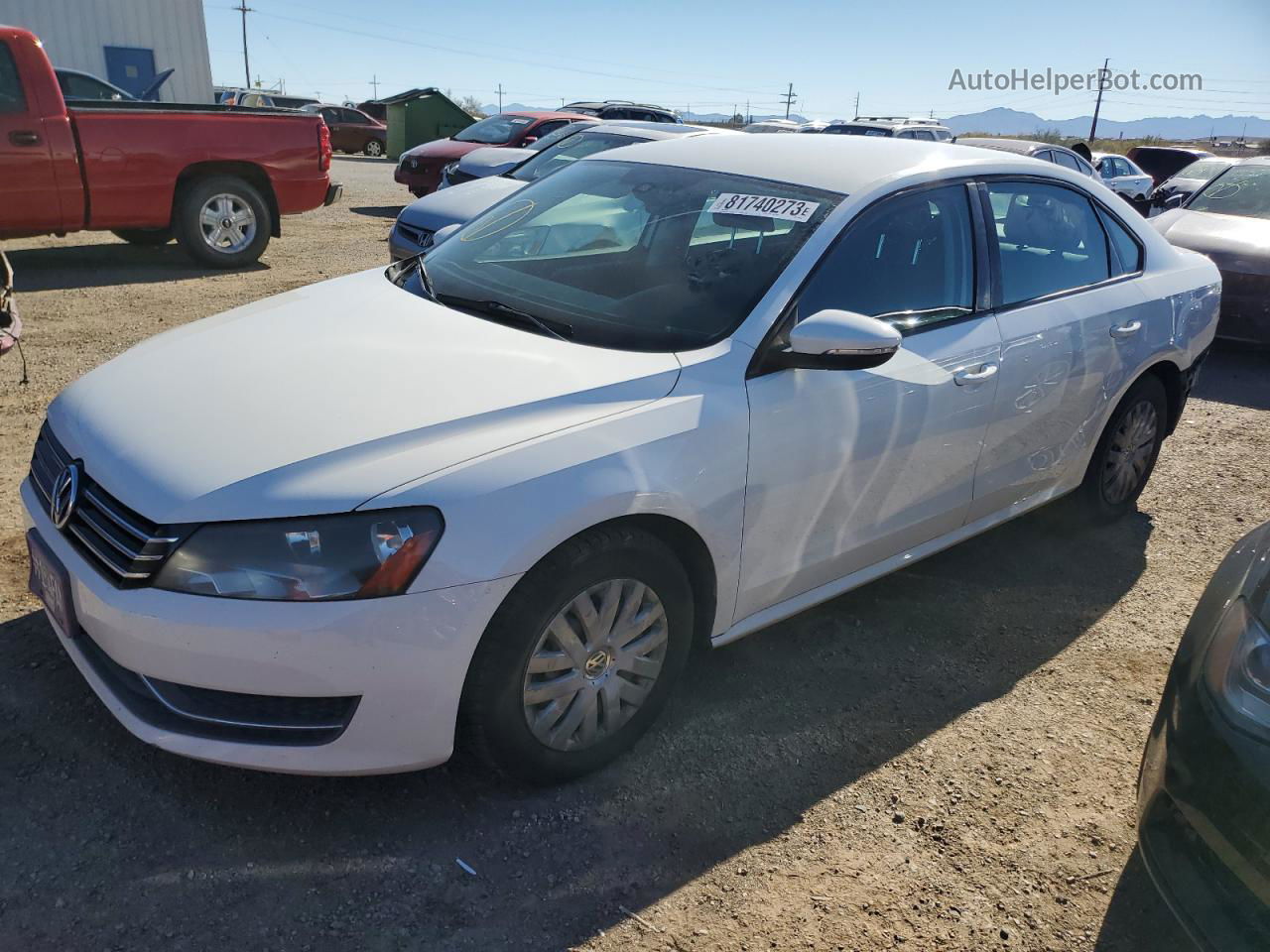 2012 Volkswagen Passat S White vin: 1VWAP7A34CC030944