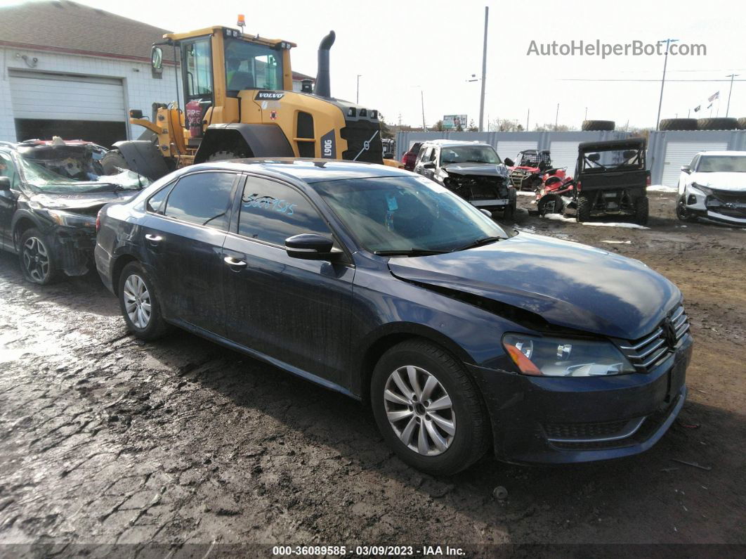 2013 Volkswagen Passat S W/appearance Blue vin: 1VWAP7A34DC007939