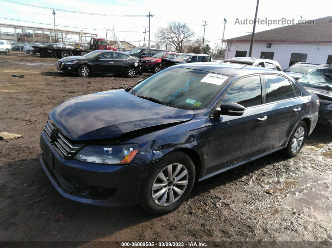 2013 Volkswagen Passat S W/appearance Blue vin: 1VWAP7A34DC007939