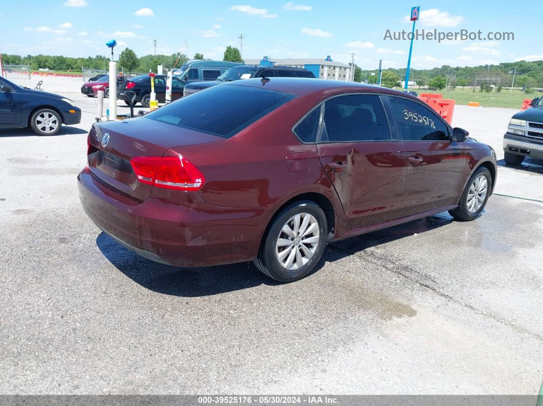 2013 Volkswagen Passat 2.5l S Burgundy vin: 1VWAP7A34DC098971