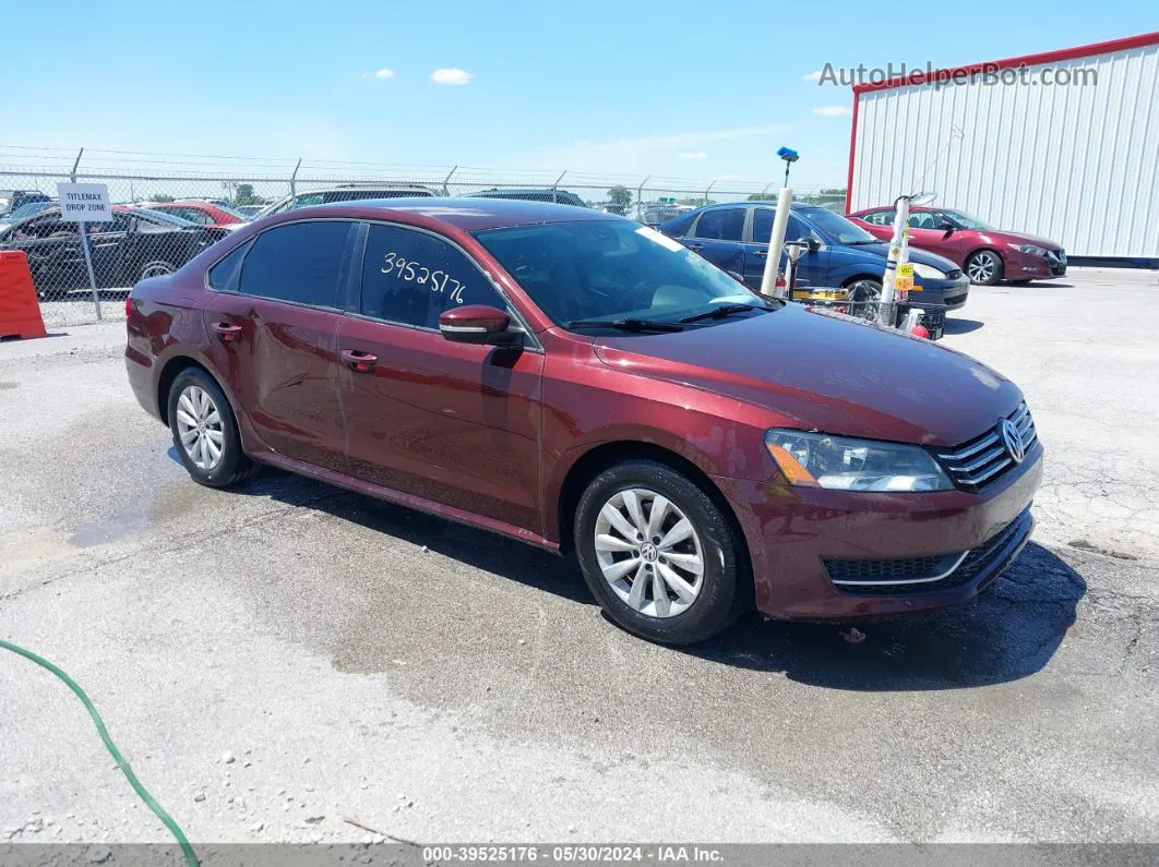 2013 Volkswagen Passat 2.5l S Burgundy vin: 1VWAP7A34DC098971