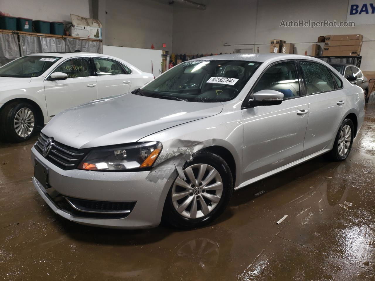 2014 Volkswagen Passat S Silver vin: 1VWAP7A34EC019087