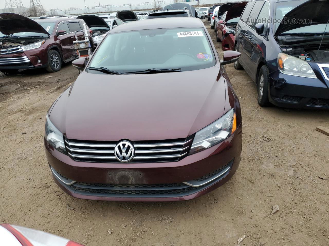 2012 Volkswagen Passat S Темно-бордовый vin: 1VWAP7A36CC042982