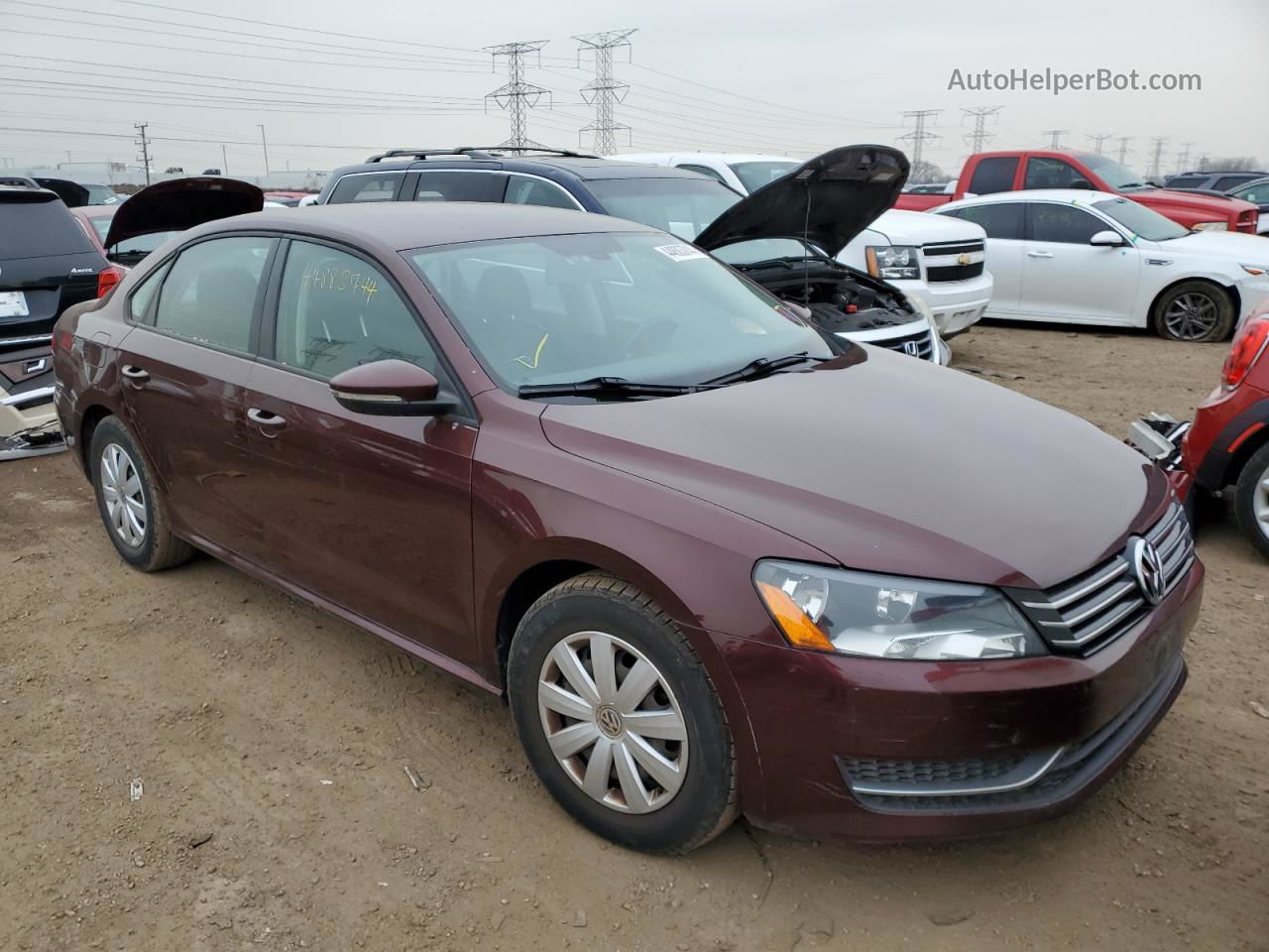 2012 Volkswagen Passat S Maroon vin: 1VWAP7A36CC042982