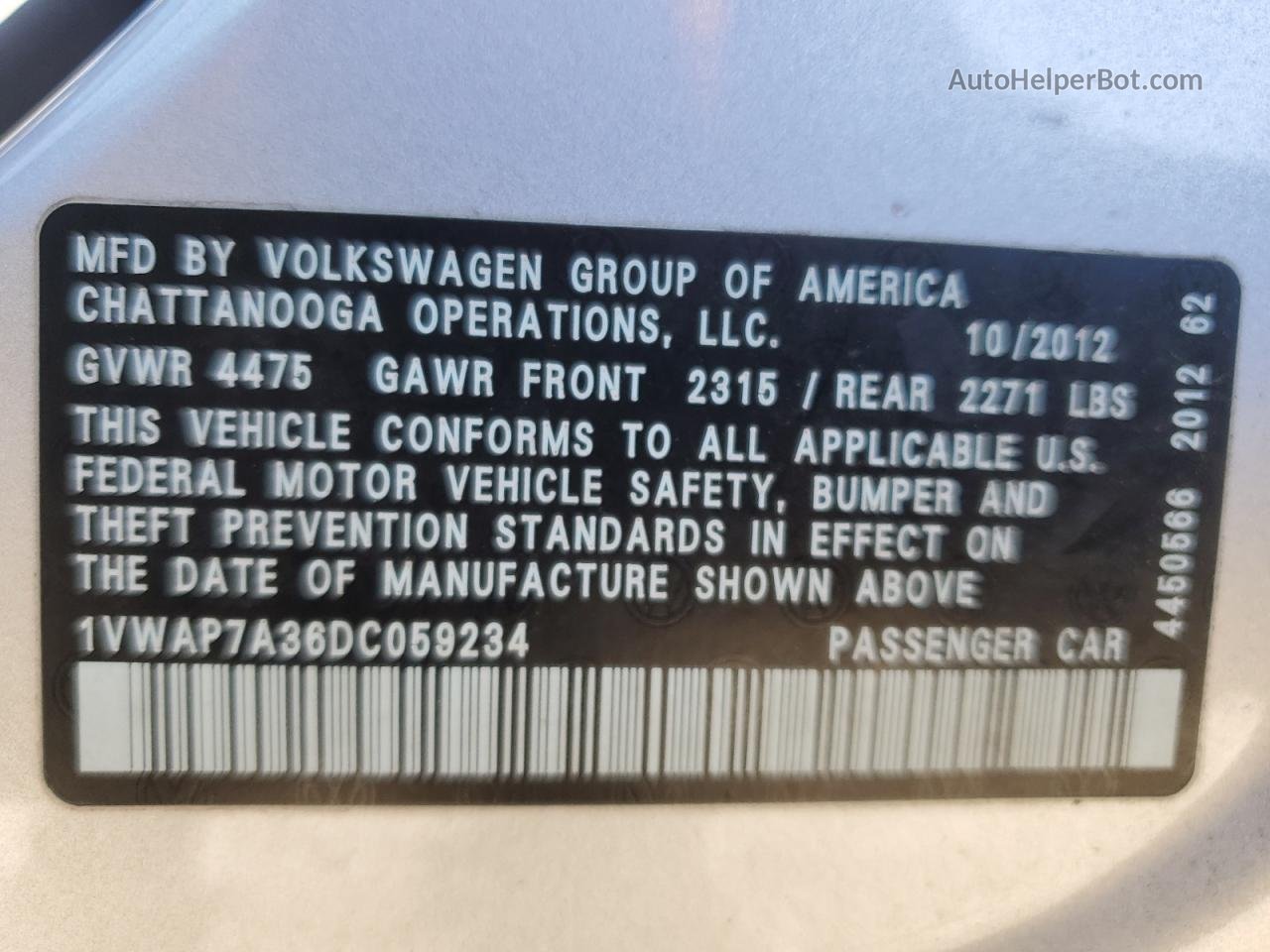 2013 Volkswagen Passat S Silver vin: 1VWAP7A36DC059234