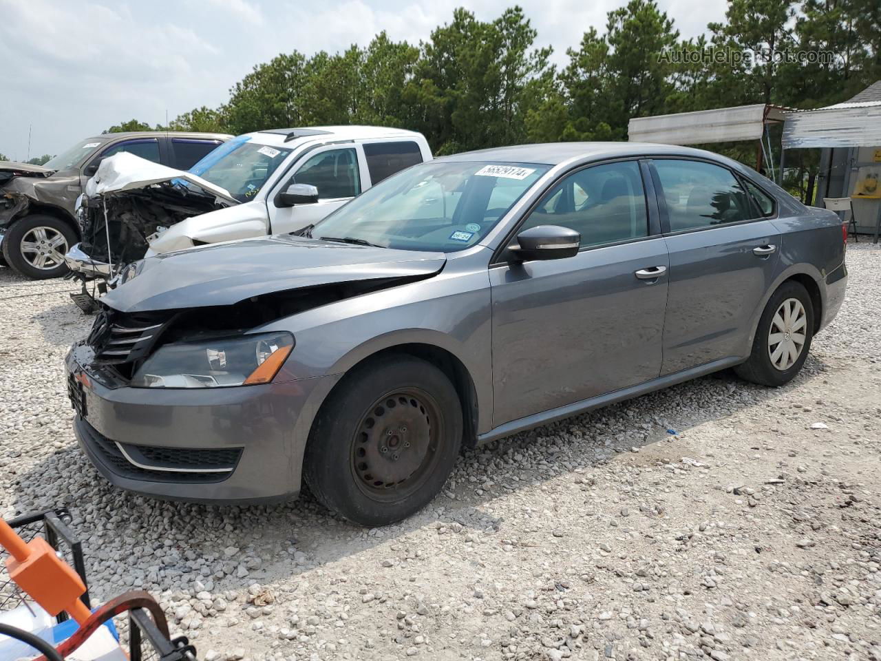 2013 Volkswagen Passat S Gray vin: 1VWAP7A36DC065891