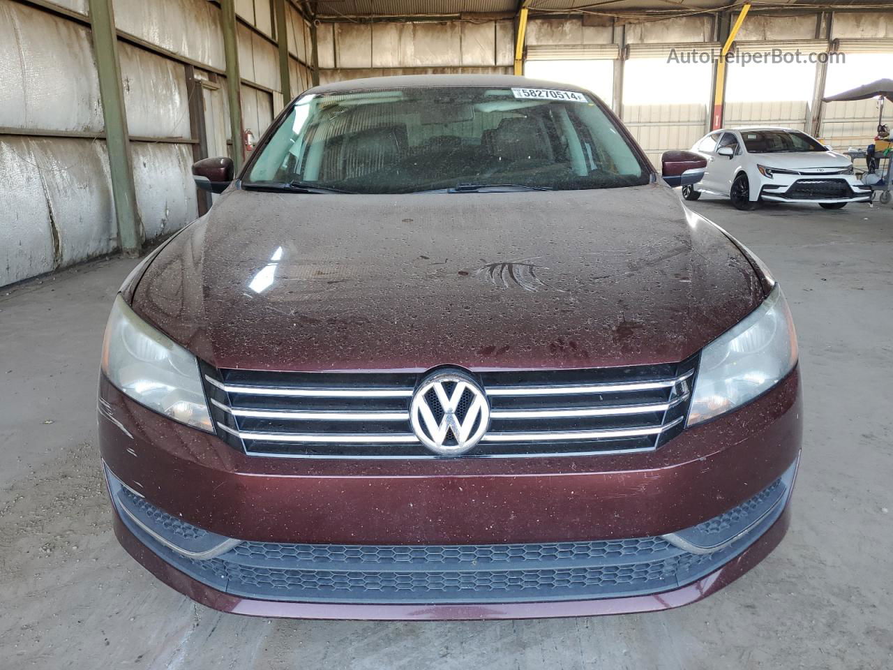 2014 Volkswagen Passat S Burgundy vin: 1VWAP7A36EC011508