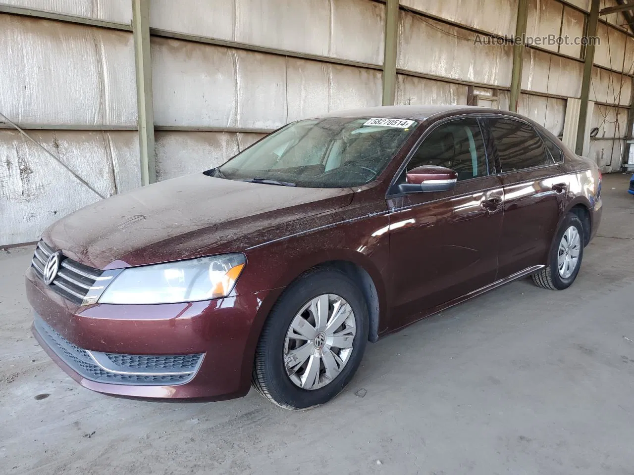 2014 Volkswagen Passat S Бордовый vin: 1VWAP7A36EC011508