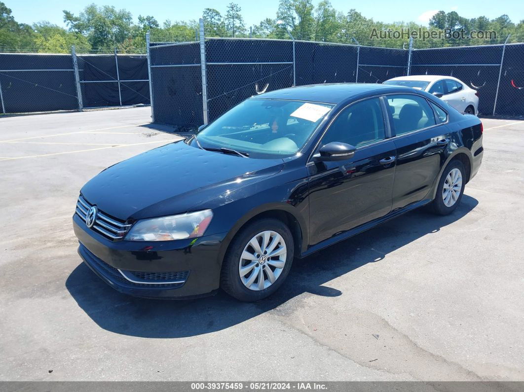 2012 Volkswagen Passat 2.5l S Black vin: 1VWAP7A37CC003950