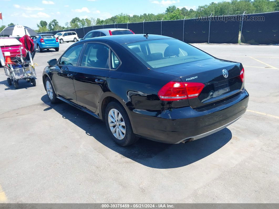 2012 Volkswagen Passat 2.5l S Black vin: 1VWAP7A37CC003950