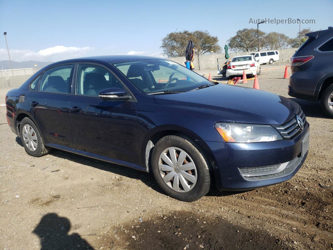 2012 Volkswagen Passat S Blue vin: 1VWAP7A37CC017945