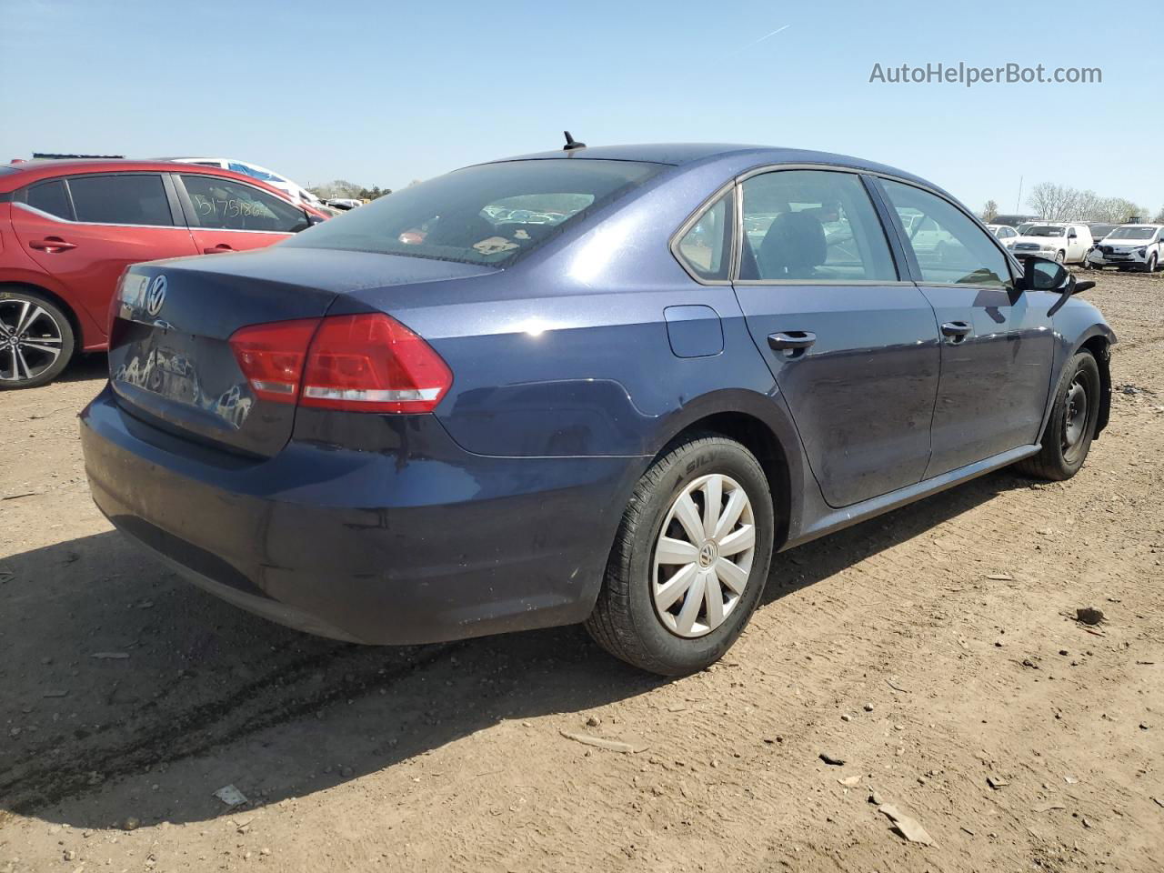 2012 Volkswagen Passat S Синий vin: 1VWAP7A37CC024586