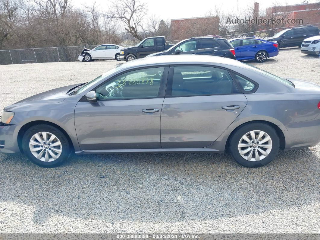 2012 Volkswagen Passat 2.5l S Gray vin: 1VWAP7A37CC034180