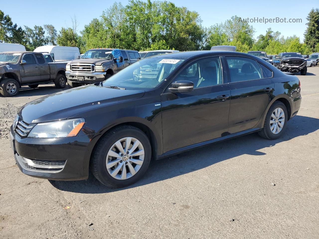 2013 Volkswagen Passat S Black vin: 1VWAP7A37DC146107