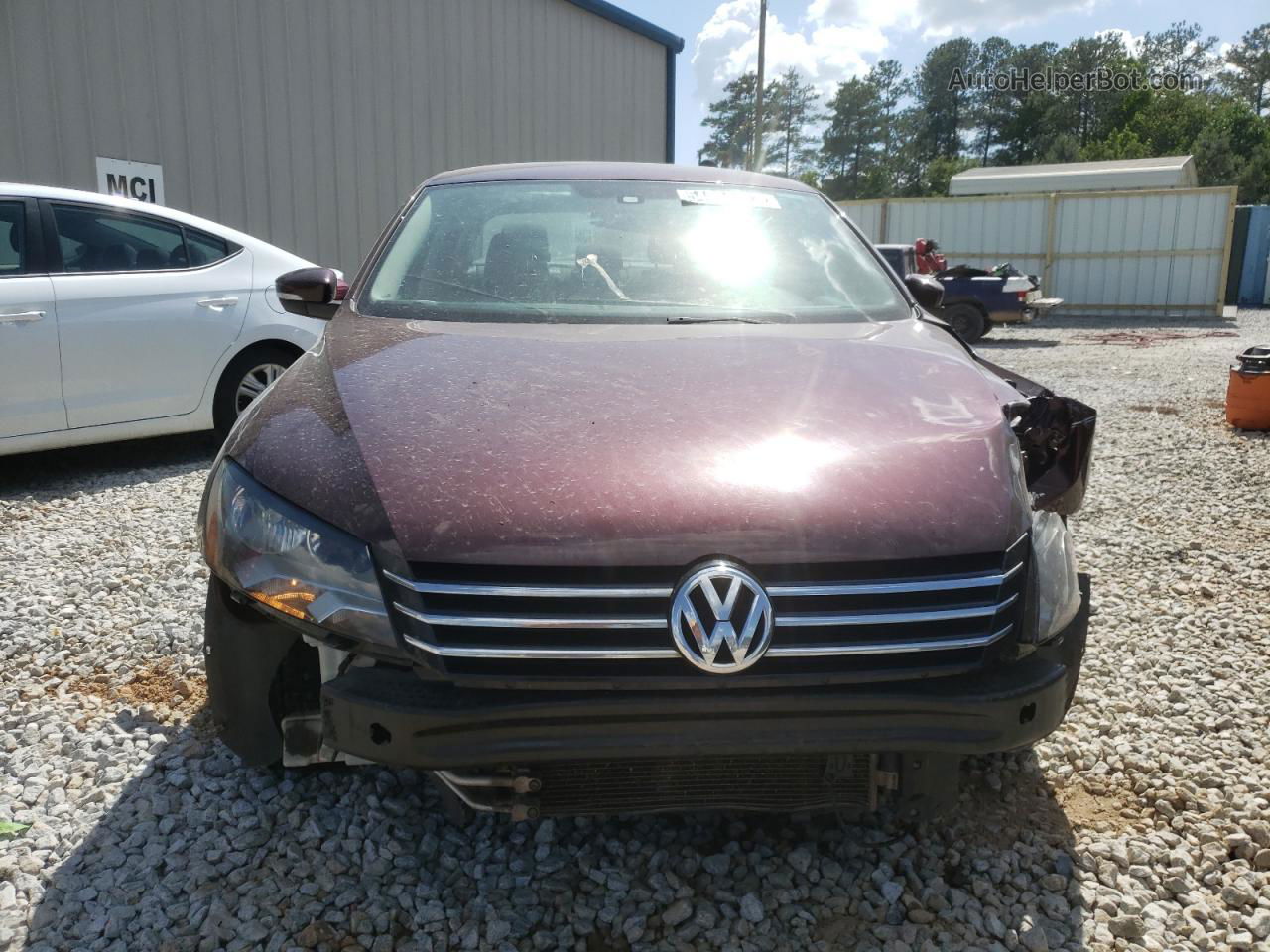 2014 Volkswagen Passat S Burgundy vin: 1VWAP7A37EC020038