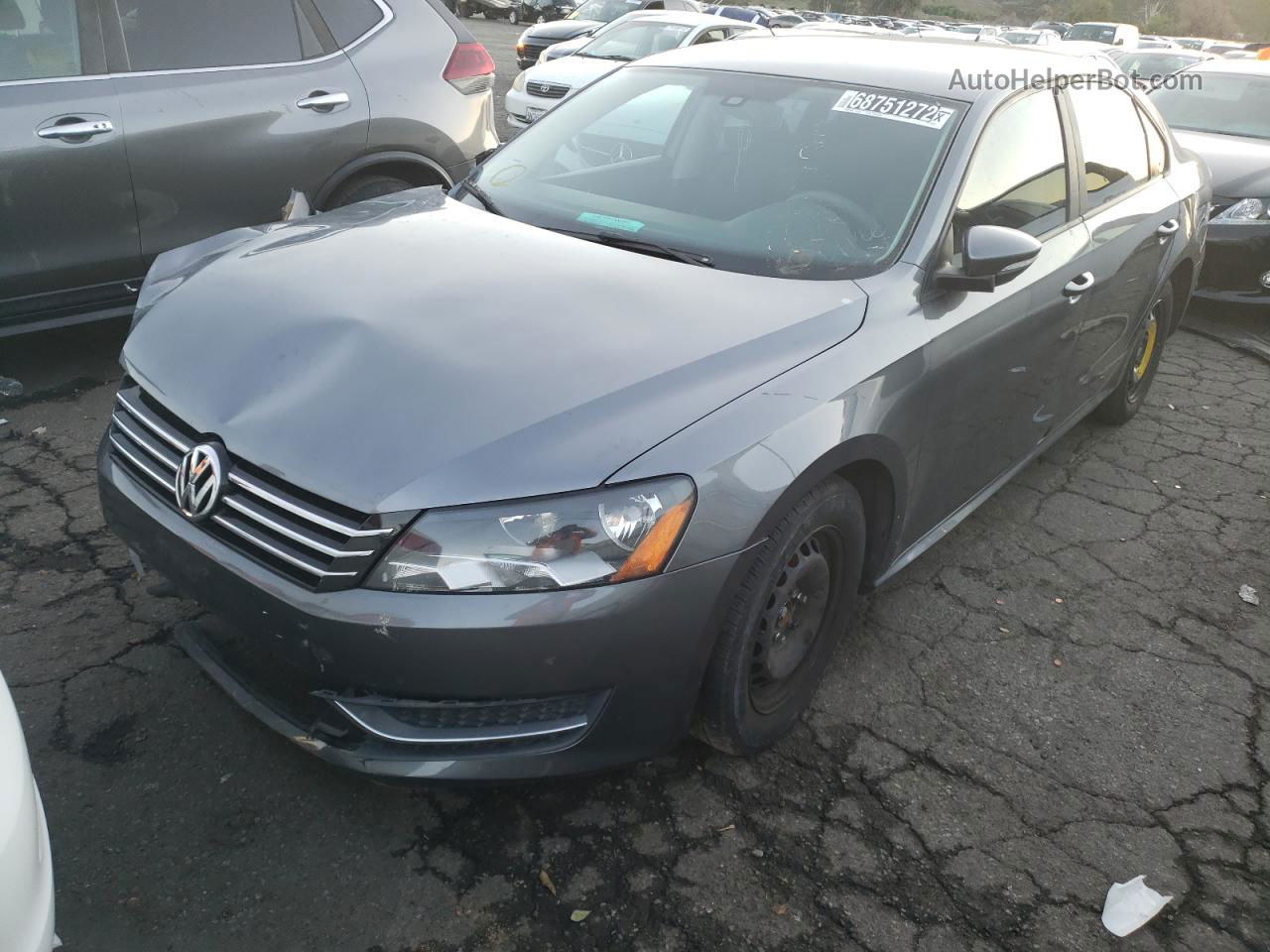 2012 Volkswagen Passat S Серый vin: 1VWAP7A38CC043566