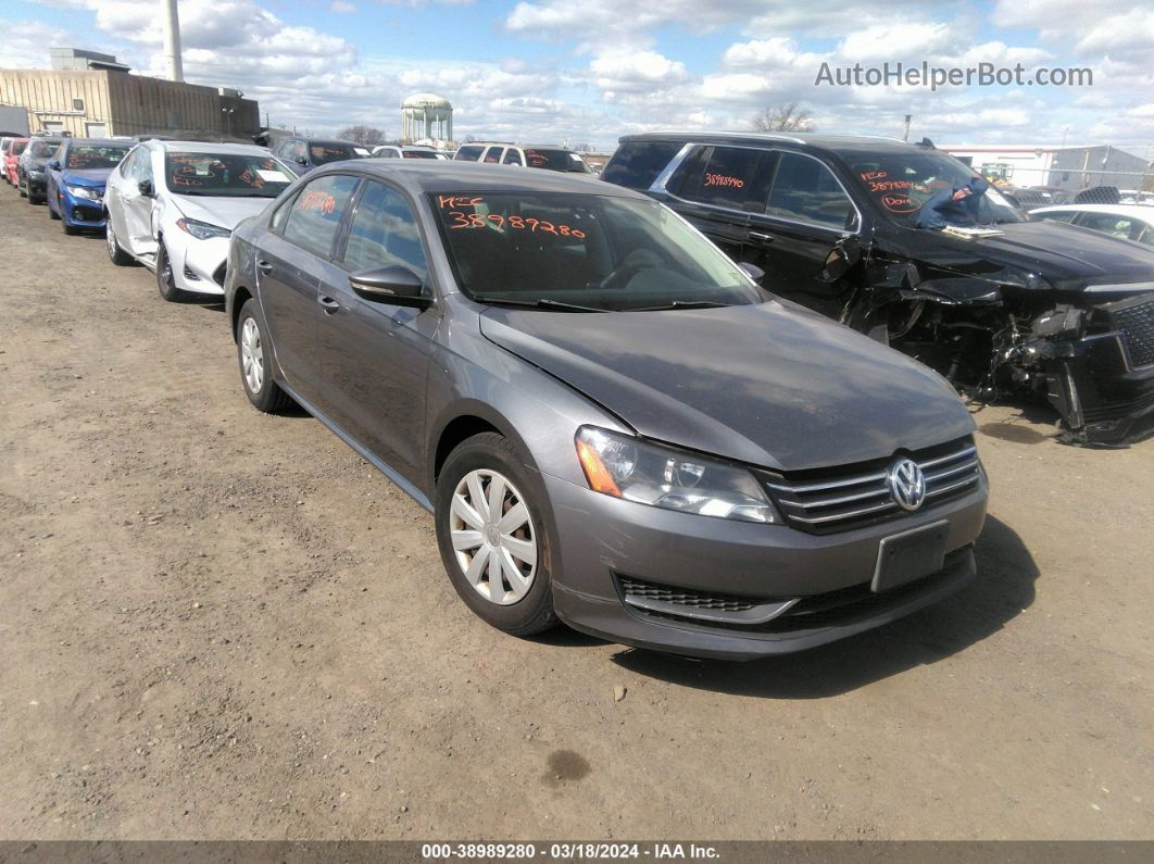 2012 Volkswagen Passat 2.5l S Gray vin: 1VWAP7A38CC090225